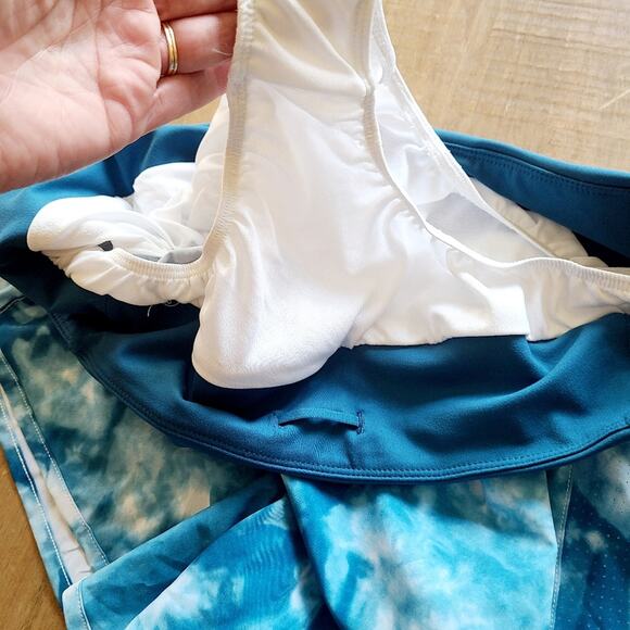 Champion Tie Dye Blue Athletic Shorts Size Large Women's NEW LINER‎ Double Dry - Picture 6 of 8